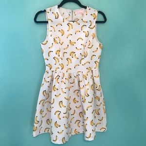Fruit print banana dress size small kawaii